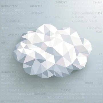 Lowpoly Cloud Data 스톡 일러스트