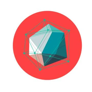 Lowpoly geometric shape. Vector illustration Stock Illustration