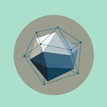 Lowpoly geometric shape. Vector illustration Stock Illustration