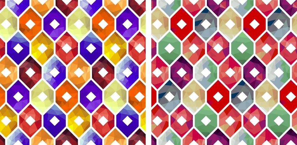 Lowpoly Hexagone Geometric Colorful Pattern Illustrazione stock