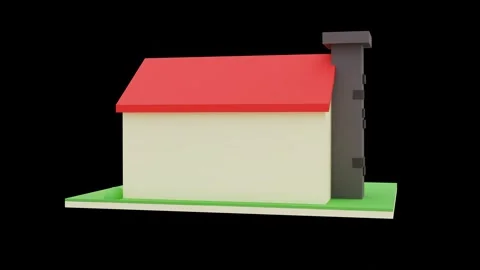 Lowpoly house 360 degree rotate animation 스톡 동영상 288602207