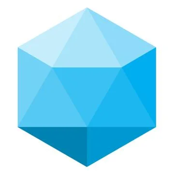 Lowpoly logo on white background. blue lowpoly logo symbol. Stock Illustration