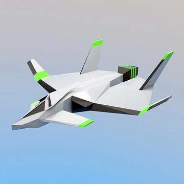 Lowpoly Manta ray aircraft 3D Model