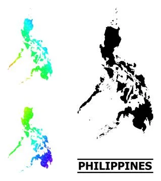 Lowpoly Rainbow Map of Philippines with Diagonal Gradient Stock Illustration
