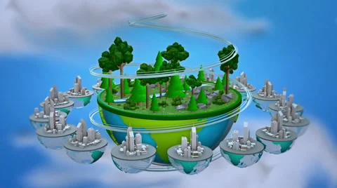 Lowpoly world. Loop animation. 動画素材 43419633