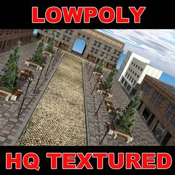 LowpolyStreet2 3D Model