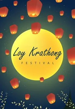 Loy krathong Illustrazione stock