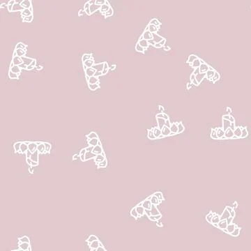 Loy krathong line vector seamless pattern Stock Illustration