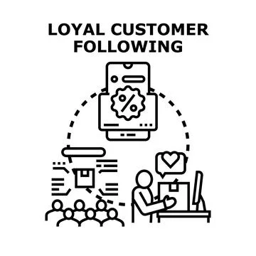Loyal customer following concept developing business success system Stock Illustration