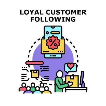 Loyal customer following concept developing business success system Stock Illustration