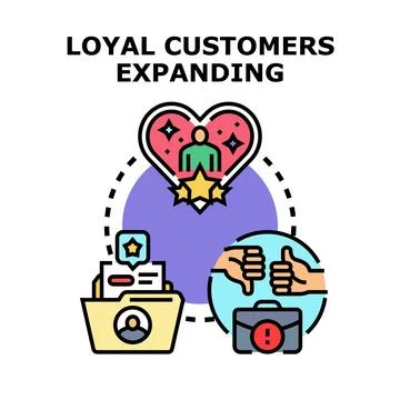 Loyal customer program expanding and growing business Stock Illustration