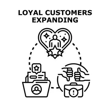 Loyal customer program expanding and growing business Stock Illustration