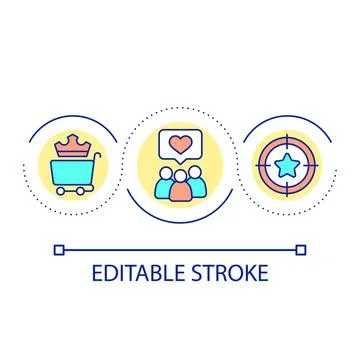 Loyal customers club loop concept icon Stock Illustration
