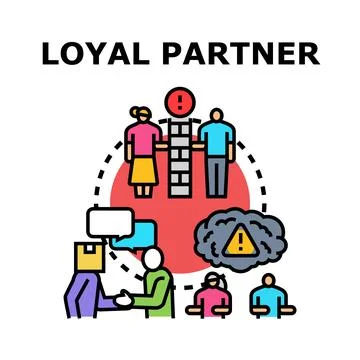 Loyal partner concept with trust, integrity, and challenge Stock Illustration