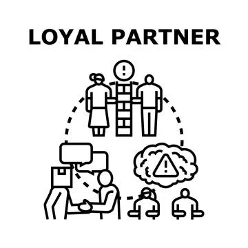 Loyal partner concept with trust, integrity, and challenge Stock Illustration