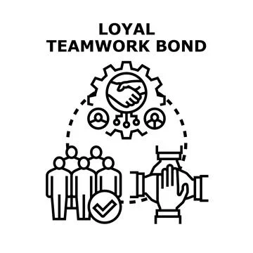 Loyal teamwork bond building successful business collaboration Ilustración de archivo