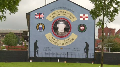 Loyalist mural, Belfast Stock Footage 889948