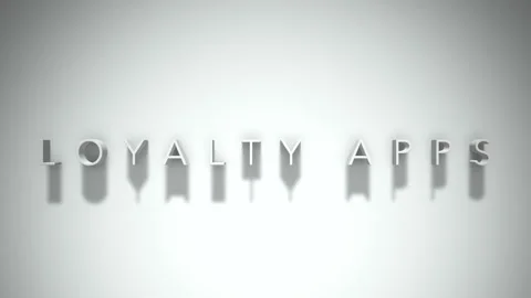 Loyalty apps 3D title animation white text on a white background Stock Footage 299824074