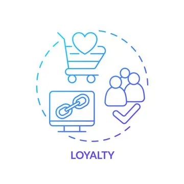 Loyalty blue gradient concept icon Stock Illustration