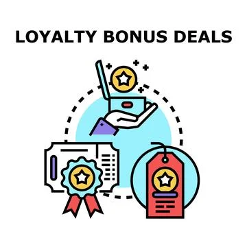 Loyalty bonus deals program receiving customer rewards Stock Illustration