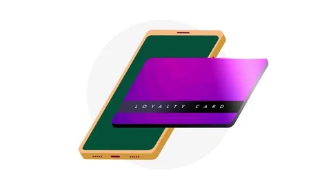 Loyalty card animation transforms mobile rewards into seamless digital wallets Video stock 321386139