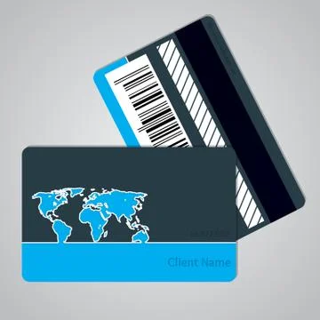 Loyalty card design with outlined map Stock Illustration