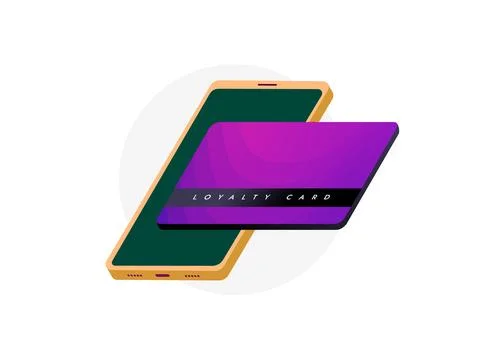 Loyalty card digital integration icon - customer rewards through seamless mobile Stock Illustration