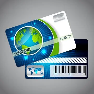 Loyalty card with globe Stock Illustration