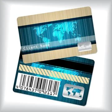 Loyalty card with striped and scribbled map Stock Illustration