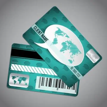 Loyalty card with world map on speech bubble Stock Illustration