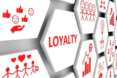 LOYALTY concept cell background 3d illustration Stock Illustration
