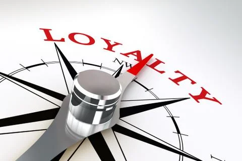Loyalty concept compass rose Stock Illustration