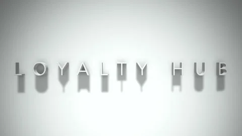 Loyalty hub 3D title animation with shadows on a white background Stock Footage 297801720