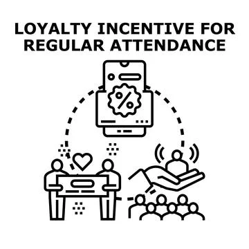 Loyalty incentive program offering regular attendance rewards Illustration