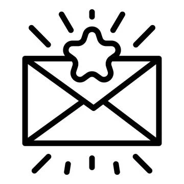 Loyalty mail icon outline vector. Customer program Stock Illustration