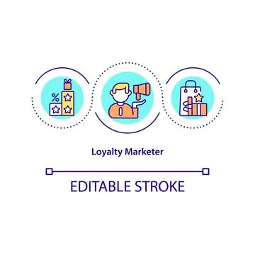 Loyalty marketer concept icon Stock Illustration