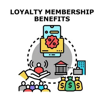 Loyalty membership benefits program providing customers rewards Illustration
