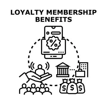 Loyalty membership benefits program providing customers rewards Stock Illustration
