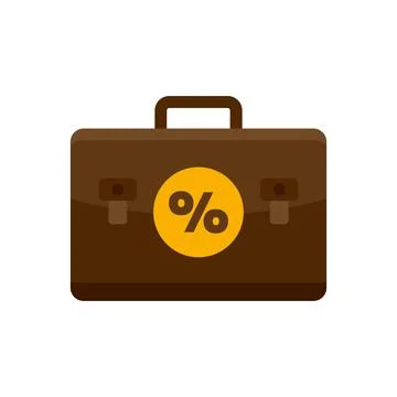 Loyalty percent case icon flat isolated Stock-Illustration