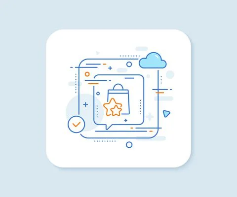 Loyalty points line icon. Bonus bags. Discount program. Vector Illustrazione stock