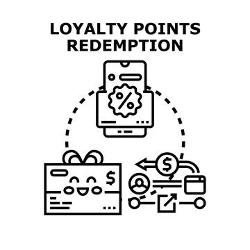 Loyalty points redemption program receiving customer rewards Stock Illustration