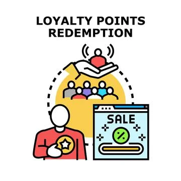 Loyalty points redemption rewards program concept Stock Illustration