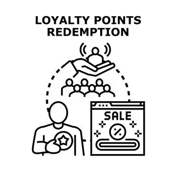 Loyalty points redemption rewards program concept Illustrazione stock