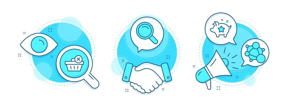 Loyalty points, Search and Integrity icons set. Delete purchase sign. Vector Stock Illustration
