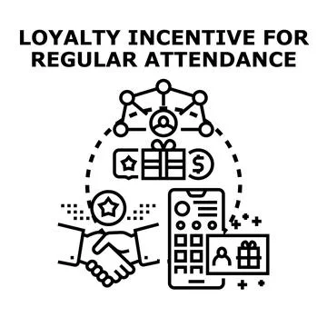 Loyalty program and customer incentive attendance reward Stock Illustration