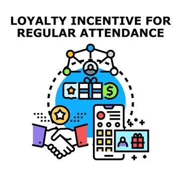 Loyalty program and customer incentive attendance reward Stock Illustration