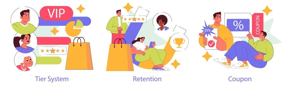 Loyalty Program And Reward. Flat Vector Illustration Illustration