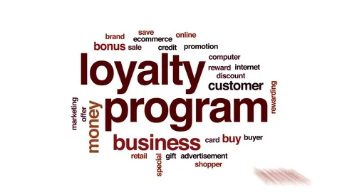 Loyalty program animated word cloud, text design animation. 스톡 동영상 80477191