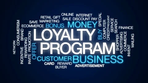 Loyalty program animated word cloud, text design animation. Stock Footage 80719316