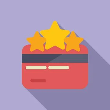 Loyalty program bonus card icon flat vector. Online benefit Stock Illustration